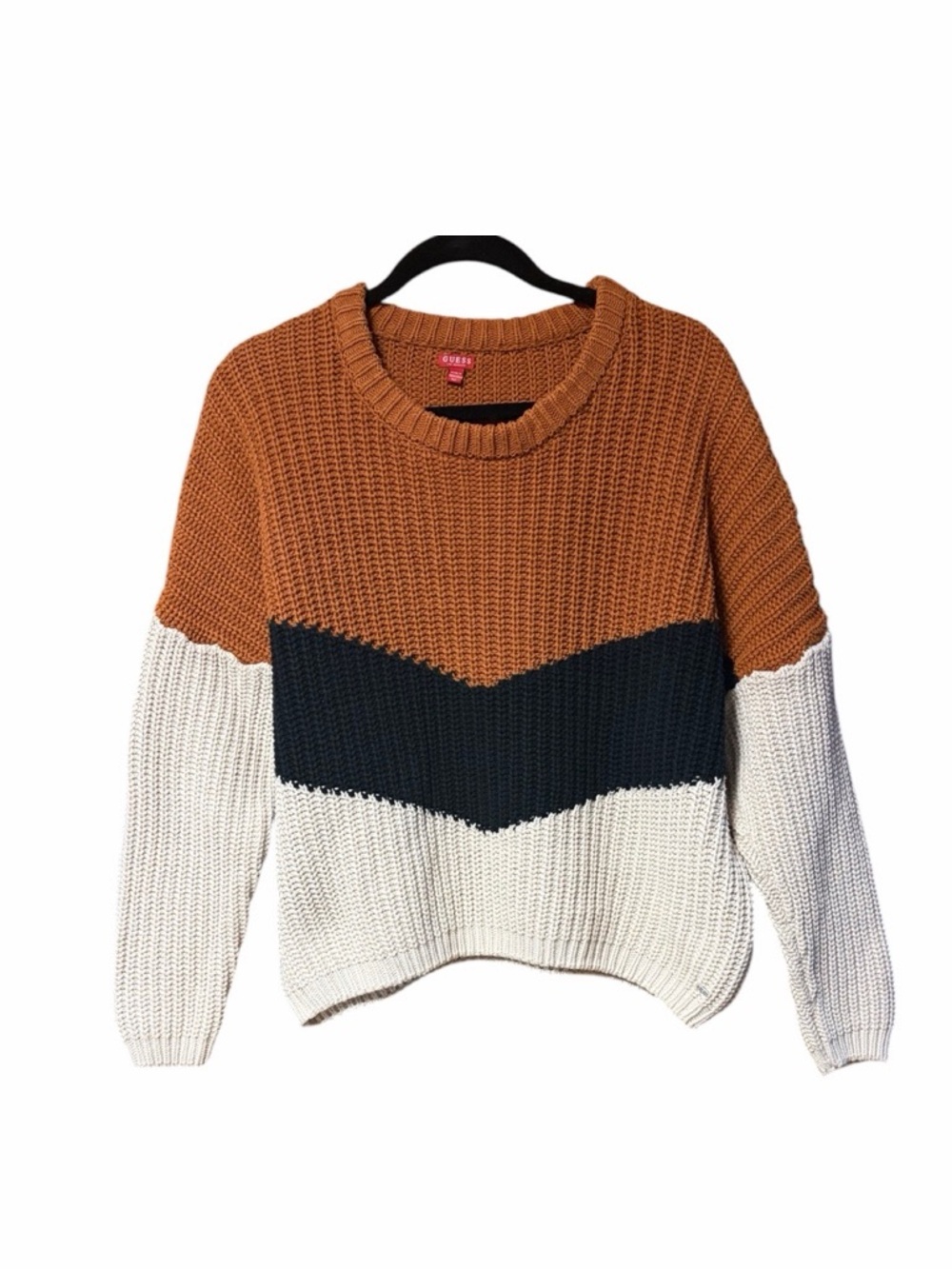 Guess Ember Waffle Knit Colorblock Sweater